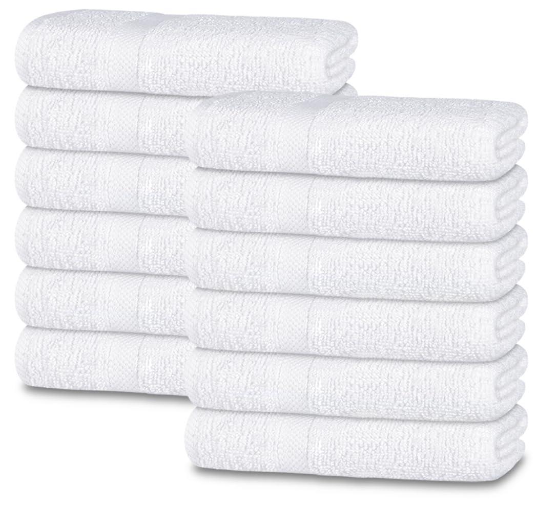 12 Pack Cotton Face Towels 100% Ring Spun Cotton 12 x 12 inch Ultra Soft Absorbent Spa Towels for Bathroom Kitchen and Face Cleaning
