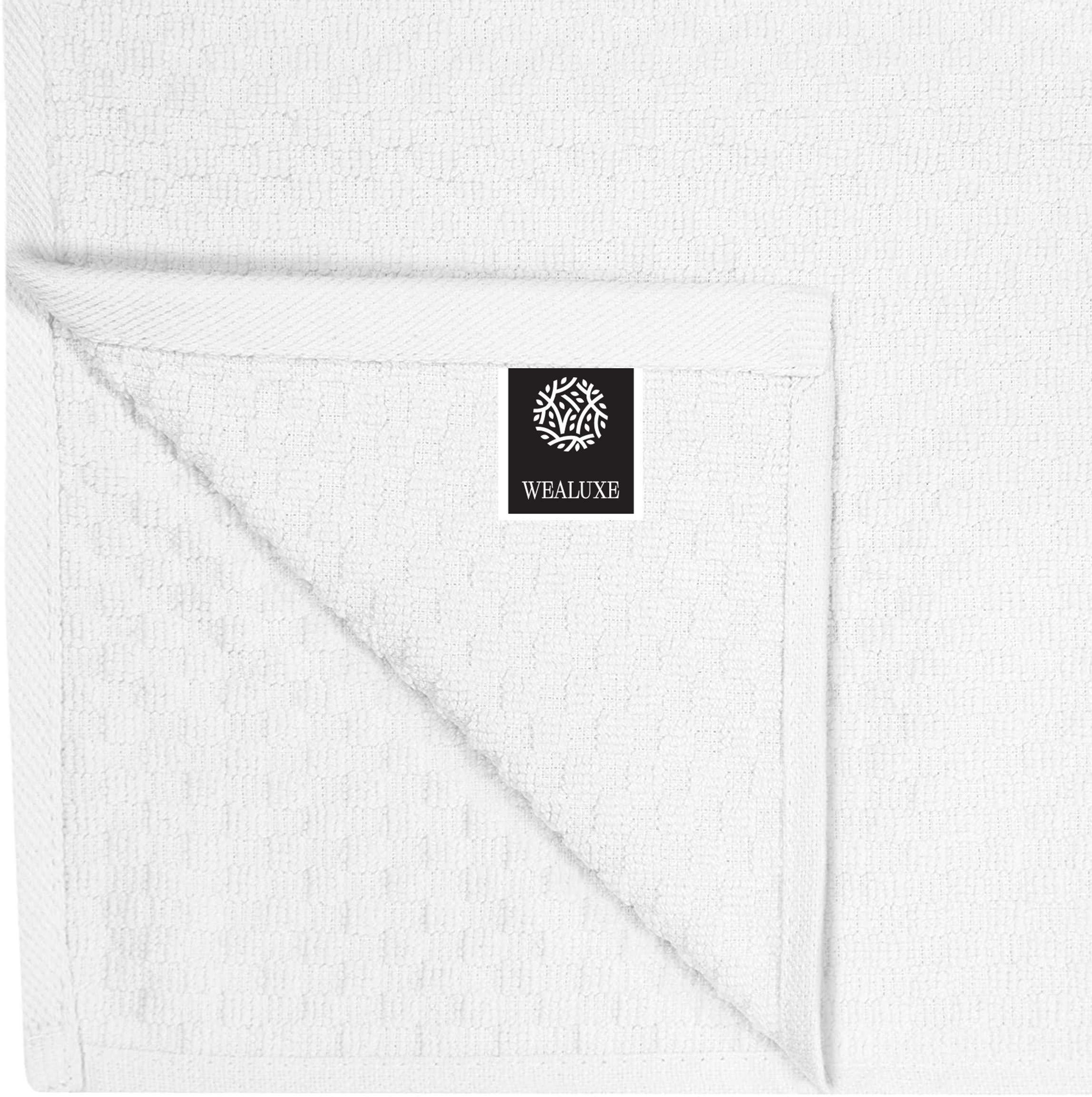 12 Pack Cotton Kitchen Towels Waffle Weave for Embroidery Absorbent Terry Cloth Dish Towels for Washing Hand and Drying Dishes Rags 15x26 Inches Black White